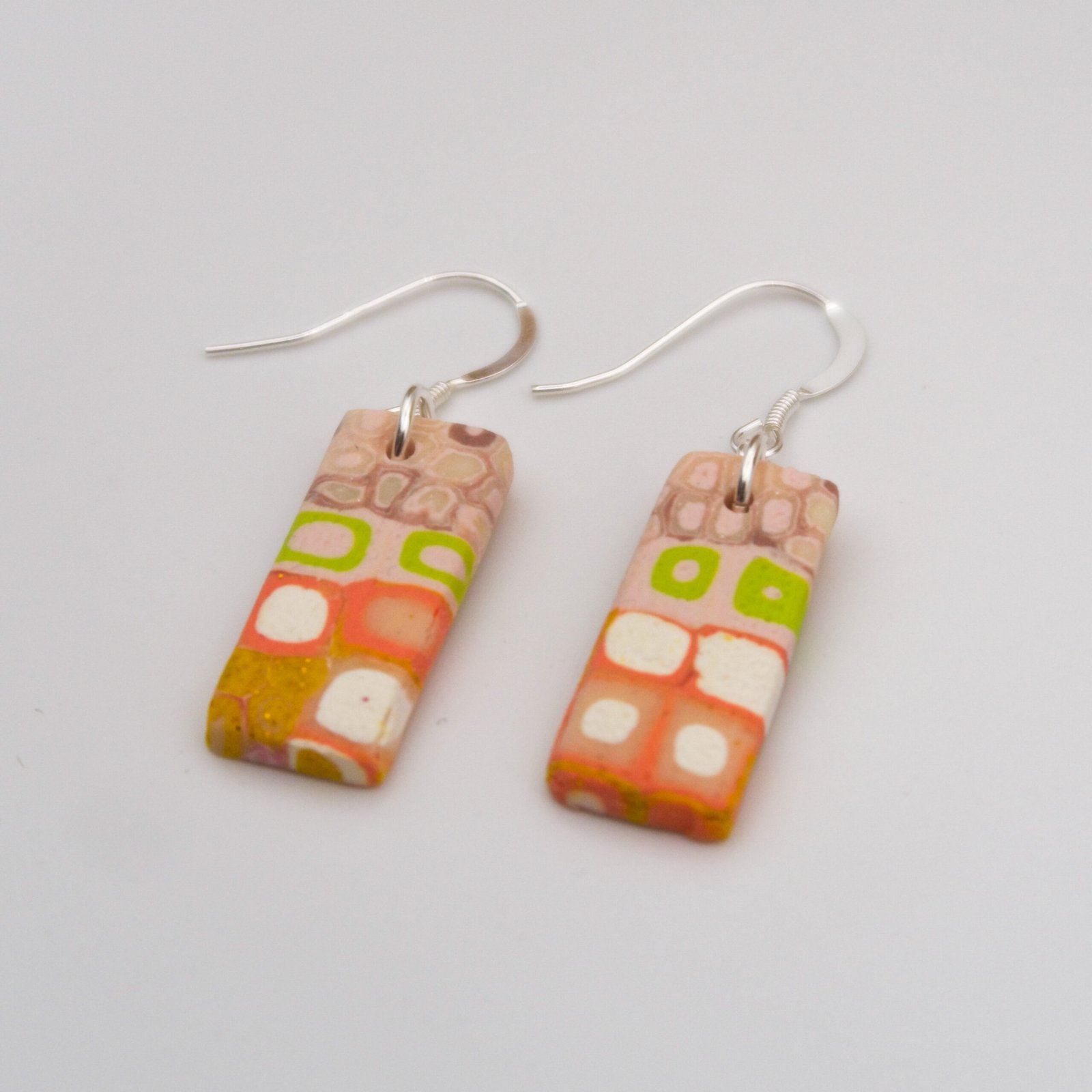 Pink and Coral Drop Earrings - Image 3