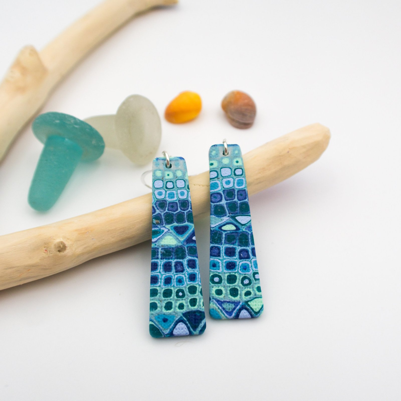 Teal Tapered Drop Earrings - Image 4