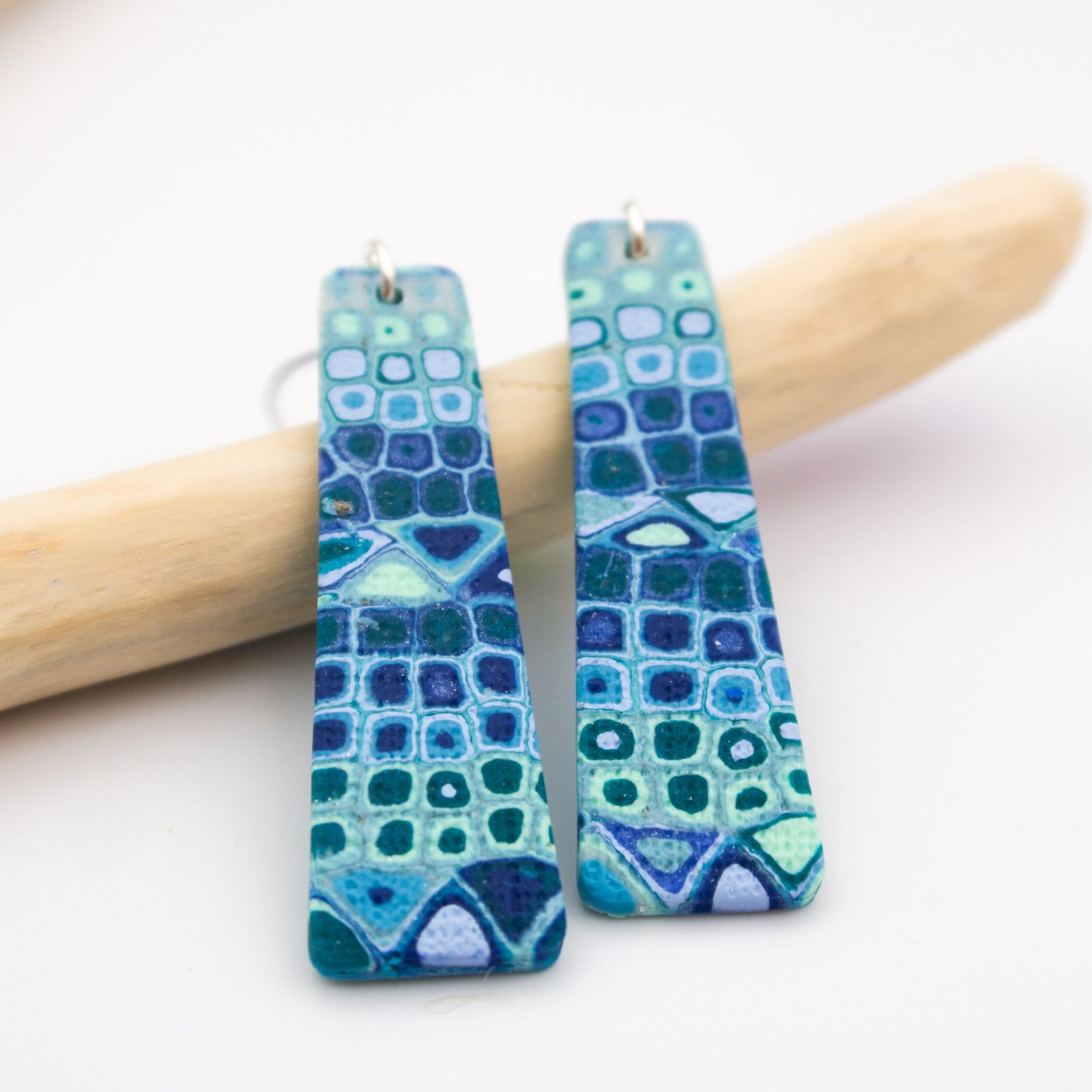 Teal Tapered Drop Earrings - Image 3