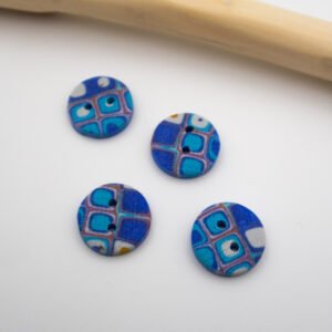 Small Blue Round Buttons (set of 4)