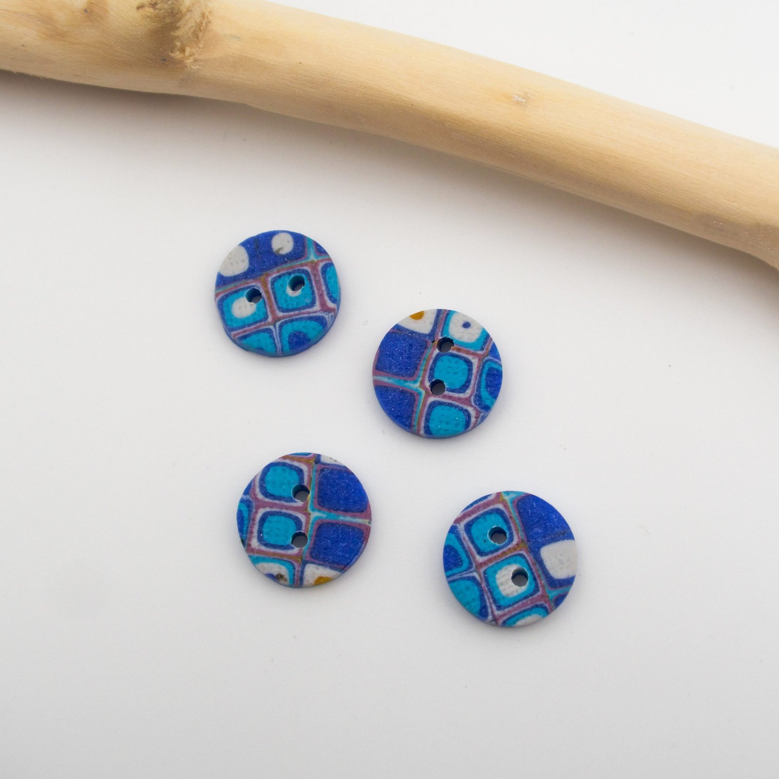 Small Blue Round Buttons (set of 4) - Image 2