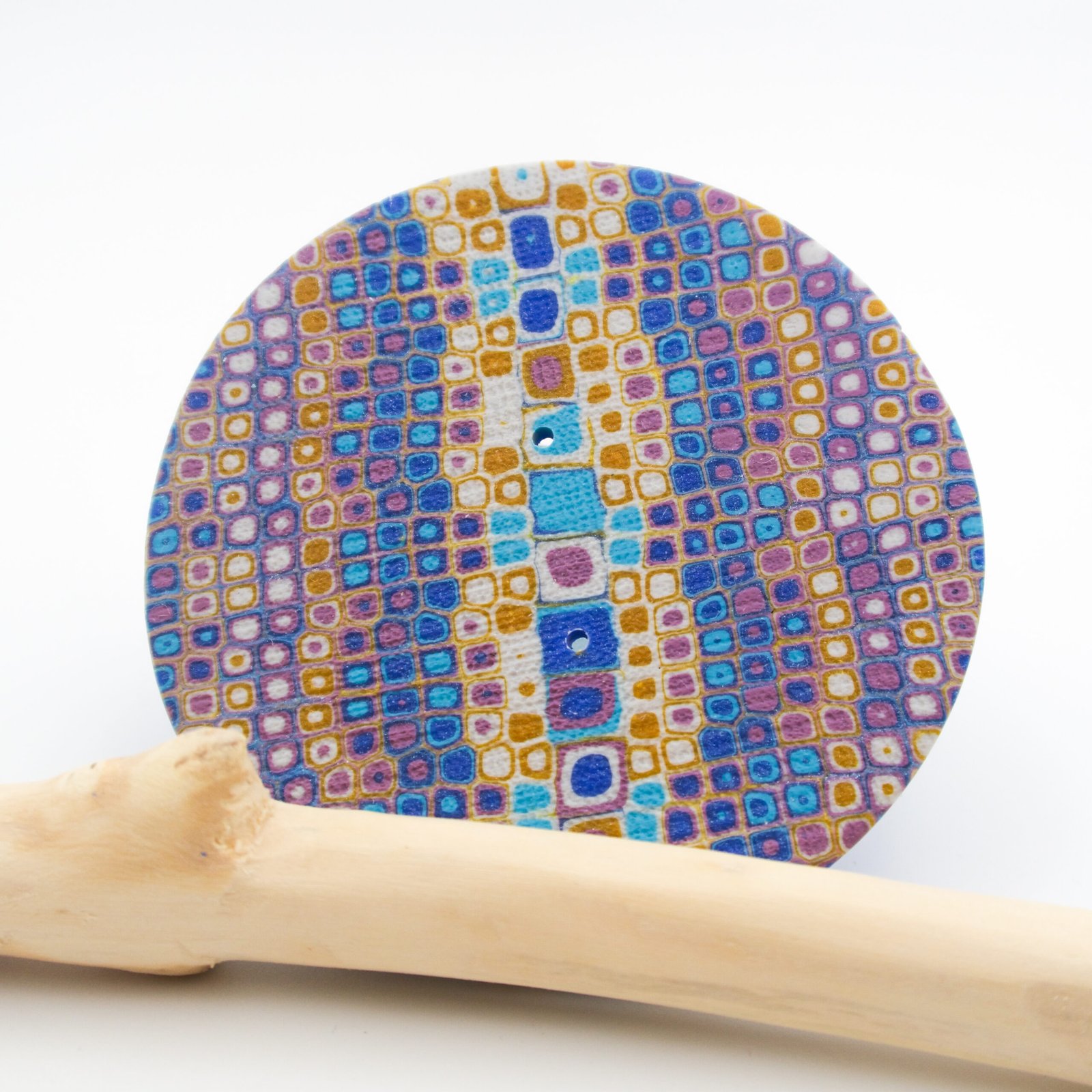 Purple and Gold Statement Button