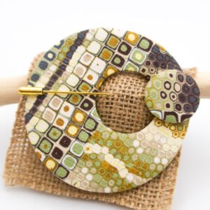 Sage and Mustard Scarf Pin (metal pin)
