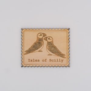 Isles of Scilly Wooden Magnet - Puffins